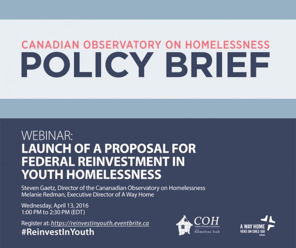Canadian Observatory on Homelessness Policy Brief Webinar 2016