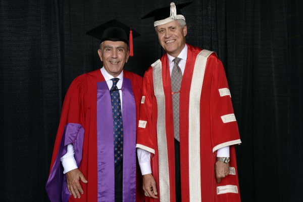 Image of Gregory Sorbara and York U President Mamdouh Shoukri in convocation robes