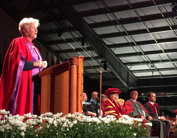 Canadian corporate leader and rights advocate Annette Verschuren, who received an honorary doctor of laws degree at a York University Spring Convocation ceremony for graduates in the Faculty of Health and Faculty of Environmental Studies.