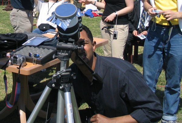 Ray Jayawardhana, astrophysicist and Dean of the Faculty of Science, taking in the total solar eclipse in Turkey