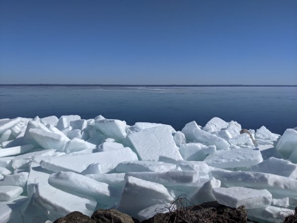 Ice breaking up on Oneida Lake in New York. Photo by Professor Lars Rudstam, Cornell University