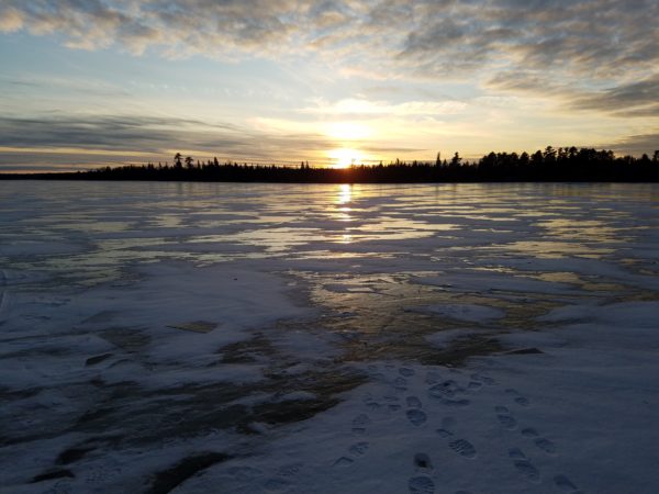 Half frozen lake