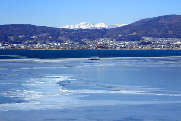 Lake Suwa with ice on it