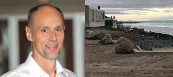 Headshot of Prof Peter Backx and photo of Mittimatalik (Pond Inlet)