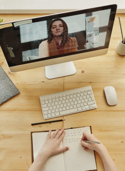 image of a woman on a computer screen